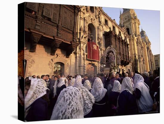 Crowds Celebrating Christian Festival of Easter Sunday, Lima, Peru, South America-Oliviero Olivieri-Stretched Canvas