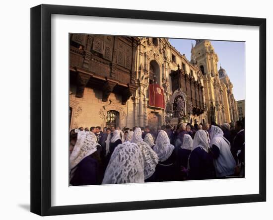 Crowds Celebrating Christian Festival of Easter Sunday, Lima, Peru, South America-Oliviero Olivieri-Framed Photographic Print