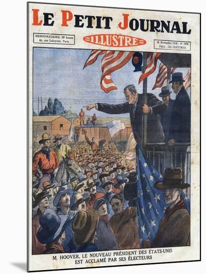 Crowds Cheering New President of the United States Herbert Clark Hoover-Stefano Bianchetti-Mounted Giclee Print