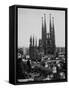 Crowds Gathering Outside the Sagrada Familia Church-Dmitri Kessel-Framed Stretched Canvas