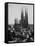 Crowds Gathering Outside the Sagrada Familia Church-Dmitri Kessel-Framed Stretched Canvas