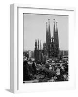 Crowds Gathering Outside the Sagrada Familia Church-Dmitri Kessel-Framed Photographic Print