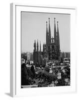 Crowds Gathering Outside the Sagrada Familia Church-Dmitri Kessel-Framed Photographic Print