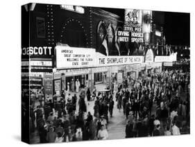 Crowds Gathering Outside the Steel Pier in Resort and Convention City-Alfred Eisenstaedt-Stretched Canvas