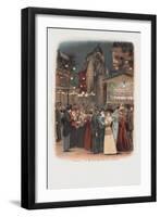 Crowds in the Garden at the Moulin Rouge in Paris-null-Framed Giclee Print