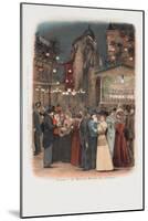 Crowds in the Garden at the Moulin Rouge in Paris-null-Mounted Giclee Print