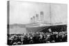 Crowds Looking at the Olympic Ocean Liner-null-Stretched Canvas