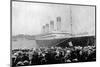 Crowds Looking at the Olympic Ocean Liner-null-Mounted Photographic Print