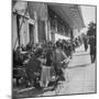 Crowds of People Eating at Outdoor Cafe-Dmitri Kessel-Mounted Photographic Print