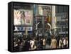 Crowds of People, TV Screen, Shibuya, Tokyo, Japan-Christian Kober-Framed Stretched Canvas