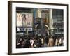 Crowds of People, TV Screen, Shibuya, Tokyo, Japan-Christian Kober-Framed Photographic Print