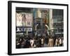 Crowds of People, TV Screen, Shibuya, Tokyo, Japan-Christian Kober-Framed Photographic Print