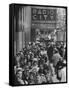 Crowds of People Waiting to See Radio City Music Hall's Easter Show-Yale Joel-Framed Stretched Canvas