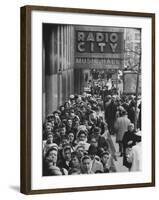 Crowds of People Waiting to See Radio City Music Hall's Easter Show-Yale Joel-Framed Photographic Print