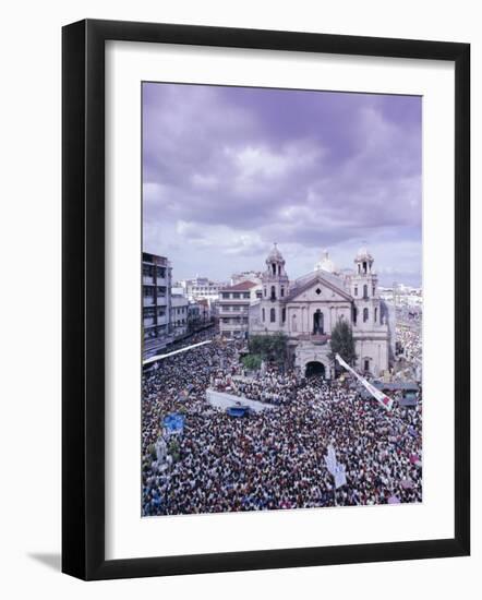 Crowds of Pilgrims and Devotees, Black Nazarene Festival, Downtown, Manila, Philippines-Alain Evrard-Framed Photographic Print