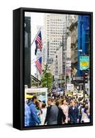 Crowds of shoppers on 5th Avenue, Manhattan, New York City, United States of America, North America-Fraser Hall-Framed Stretched Canvas