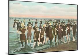 Crowds of Vintage Bathers-null-Mounted Art Print