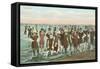 Crowds of Vintage Bathers-null-Framed Stretched Canvas