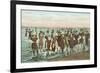 Crowds of Vintage Bathers-null-Framed Art Print