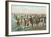 Crowds of Vintage Bathers-null-Framed Art Print