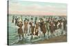 Crowds of Vintage Bathers-null-Stretched Canvas