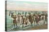 Crowds of Vintage Bathers-null-Stretched Canvas