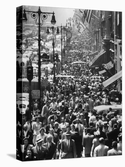 Crowds on Midtown Stretch of Fifth Avenue at Lunch Hour-Andreas Feininger-Stretched Canvas