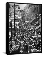 Crowds on Midtown Stretch of Fifth Avenue at Lunch Hour-Andreas Feininger-Framed Stretched Canvas