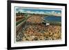 Crowds on the Beach, Santa Cruz - Santa Cruz, CA-Lantern Press-Framed Art Print