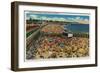 Crowds on the Beach, Santa Cruz - Santa Cruz, CA-Lantern Press-Framed Art Print