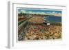 Crowds on the Beach, Santa Cruz - Santa Cruz, CA-Lantern Press-Framed Art Print