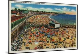 Crowds on the Beach, Santa Cruz - Santa Cruz, CA-Lantern Press-Mounted Art Print