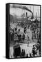 Crowds on the Bund in Shanghai-null-Framed Stretched Canvas