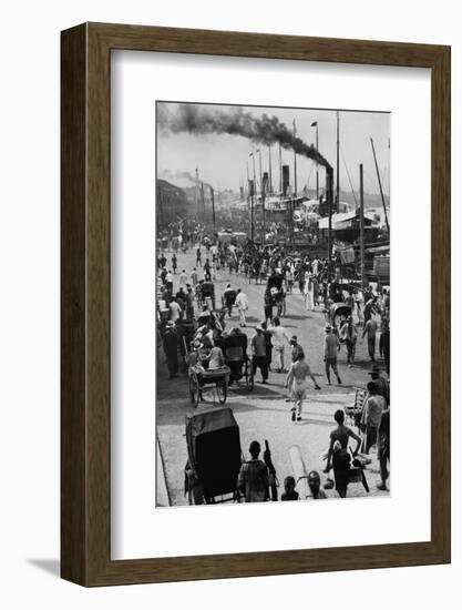 Crowds on the Bund in Shanghai-null-Framed Photographic Print