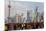 Crowds on the Bund, Shanghai, China-Peter Adams-Mounted Premium Photographic Print