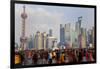 Crowds on the Bund, Shanghai, China-Peter Adams-Framed Premium Photographic Print