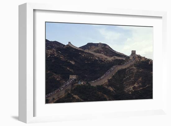Crowds on the Great Wall of China-null-Framed Art Print