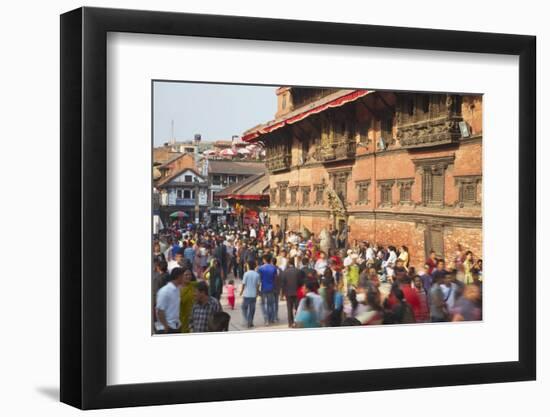 Crowds Outside Patan Museum-Ian Trower-Framed Photographic Print