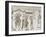 Crowds Point to Halley's Comet, February 1066, Bayeux Tapestry, Normandy, France-Walter Rawlings-Framed Photographic Print