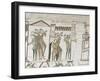 Crowds Point to Halley's Comet, February 1066, Bayeux Tapestry, Normandy, France-Walter Rawlings-Framed Photographic Print