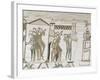 Crowds Point to Halley's Comet, February 1066, Bayeux Tapestry, Normandy, France-Walter Rawlings-Framed Photographic Print