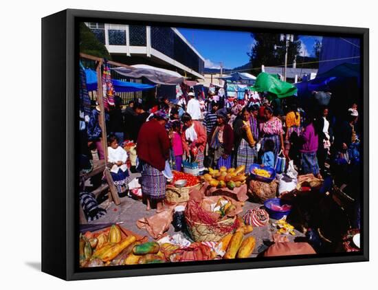 Crowds Shopping on Market Day, Totonicapan, Guatemala-Richard I'Anson-Framed Stretched Canvas