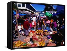 Crowds Shopping on Market Day, Totonicapan, Guatemala-Richard I'Anson-Framed Stretched Canvas