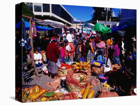 Crowds Shopping on Market Day, Totonicapan, Guatemala-Richard I'Anson-Stretched Canvas