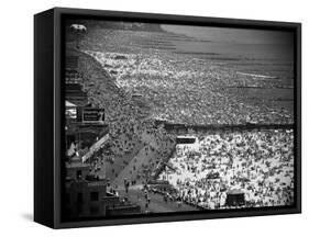 Crowds Thronging the Beach at Coney Island on the Fourth of July-Andreas Feininger-Framed Stretched Canvas
