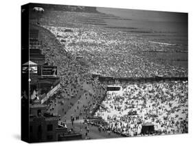 Crowds Thronging the Beach at Coney Island on the Fourth of July-Andreas Feininger-Stretched Canvas