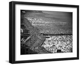 Crowds Thronging the Beach at Coney Island on the Fourth of July-Andreas Feininger-Framed Photographic Print