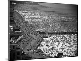 Crowds Thronging the Beach at Coney Island on the Fourth of July-Andreas Feininger-Mounted Photographic Print