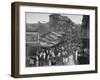 Crowds under Umbrellas on Street Outside Bombay Cotton Exchange During Monsoon Season-Margaret Bourke-White-Framed Photographic Print