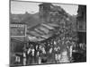 Crowds under Umbrellas on Street Outside Bombay Cotton Exchange During Monsoon Season-Margaret Bourke-White-Mounted Photographic Print